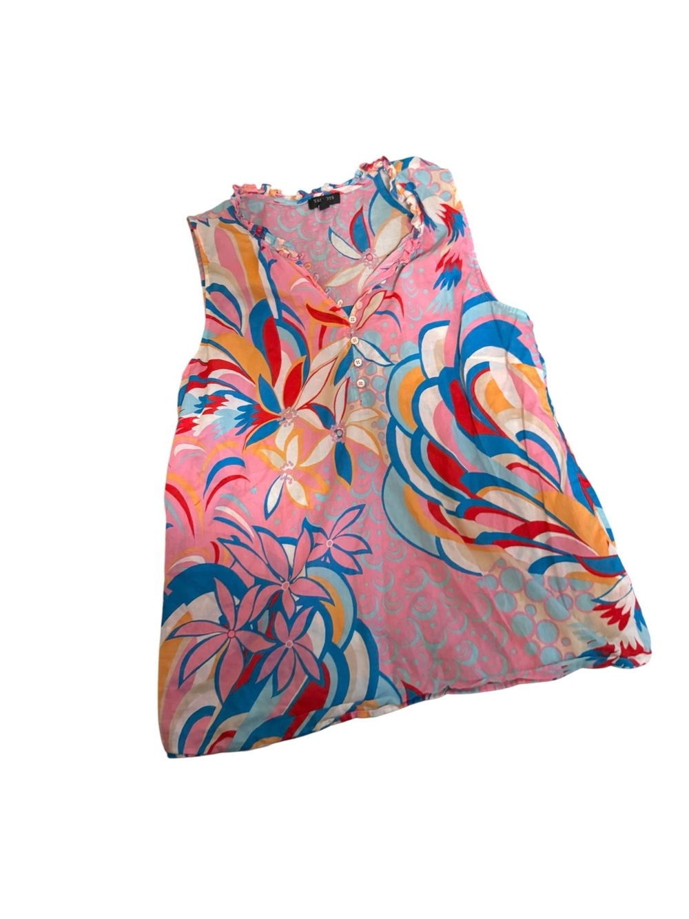 Talbots Petite Tropical Floral Sleeveless Top Size Petite Medium